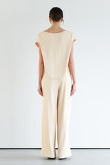 Blanchett Button Top | Almond Beige