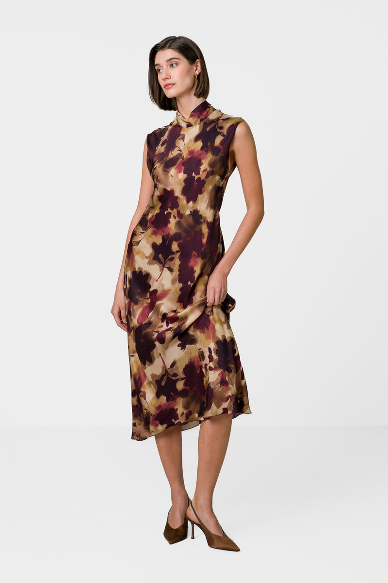 satin midi dress uk Silky Satin Midi Olive