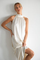 Ruby Halterneck Satin Dress | Ivory
