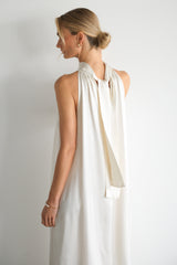Ruby Halterneck Satin Dress | Ivory