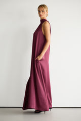 Ruby Halterneck Satin Dress | Damson