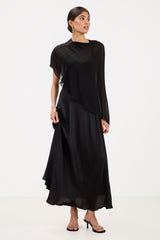 Lumi Asymmetric Poncho | Black