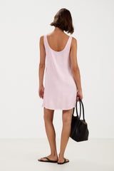 Rosaline Sleeveless Satin Dress | Soft Pink