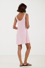 Rosaline Sleeveless Satin Dress | Soft Pink