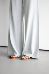 Kaia Elastic Waist Pants | Pearl Grey | Fine Knit