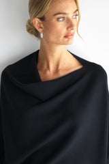 Kaia Asymmetric Sweater | Black | Fine Knit