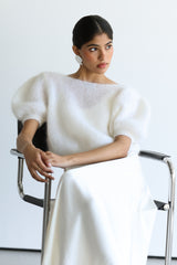 Camille Two-Way Cardigan | Ivory | Brushed Mohair Blend