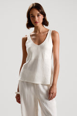 Aldina Vest Top | White