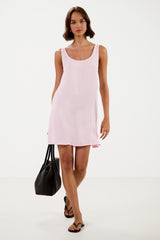 Rosaline Sleeveless Satin Dress | Soft Pink