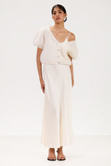 Camille Two-Way Cardigan | Ivory | Brushed Mohair Blend