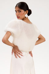 Camille Two-Way Cardigan | Ivory | Brushed Mohair Blend