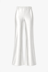 Genet Elastic Waist Bias Satin Trousers | White