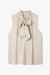 Lyanne Bow Neck Tie Satin Blouse | Honey