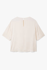 Mila Back Slit Satin Top | Ivory