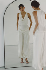 Belle Balloon Satin Trousers | Ivory