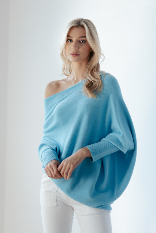 Asymmetric Draped Jumper Royal Blue main image 1